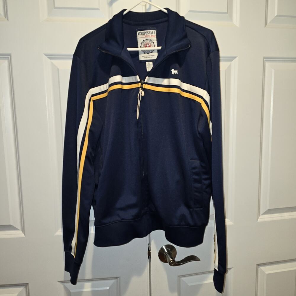 Aeropostale Track Jacket NWT XL Full Zip Varsity Athletic Arch Logo Striped
